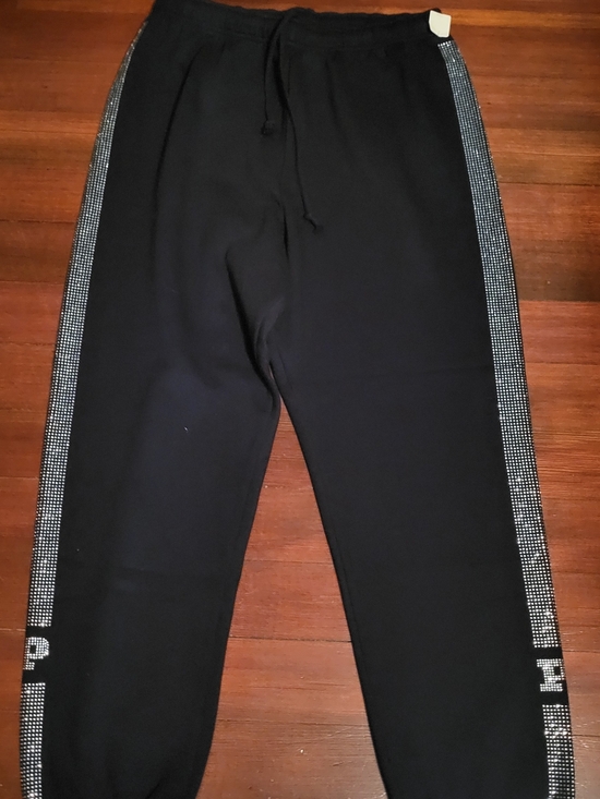 PINK Victoria's Secret Pants - PINK Victoria's Secret Black Joggers with Rhinestone Side Trim